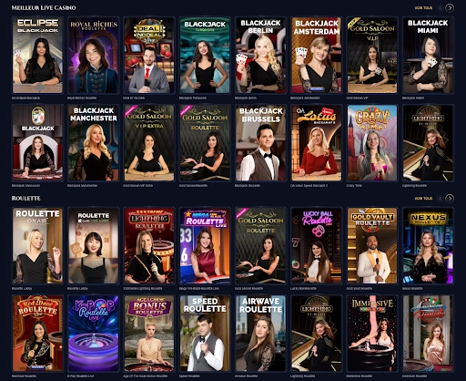 Expérience immersive du casino en direct sur Cazeus Casino